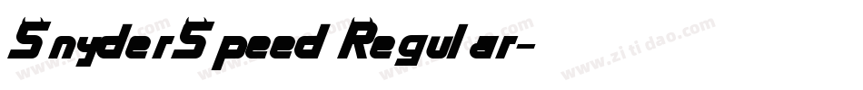 SnyderSpeed Regular字体转换